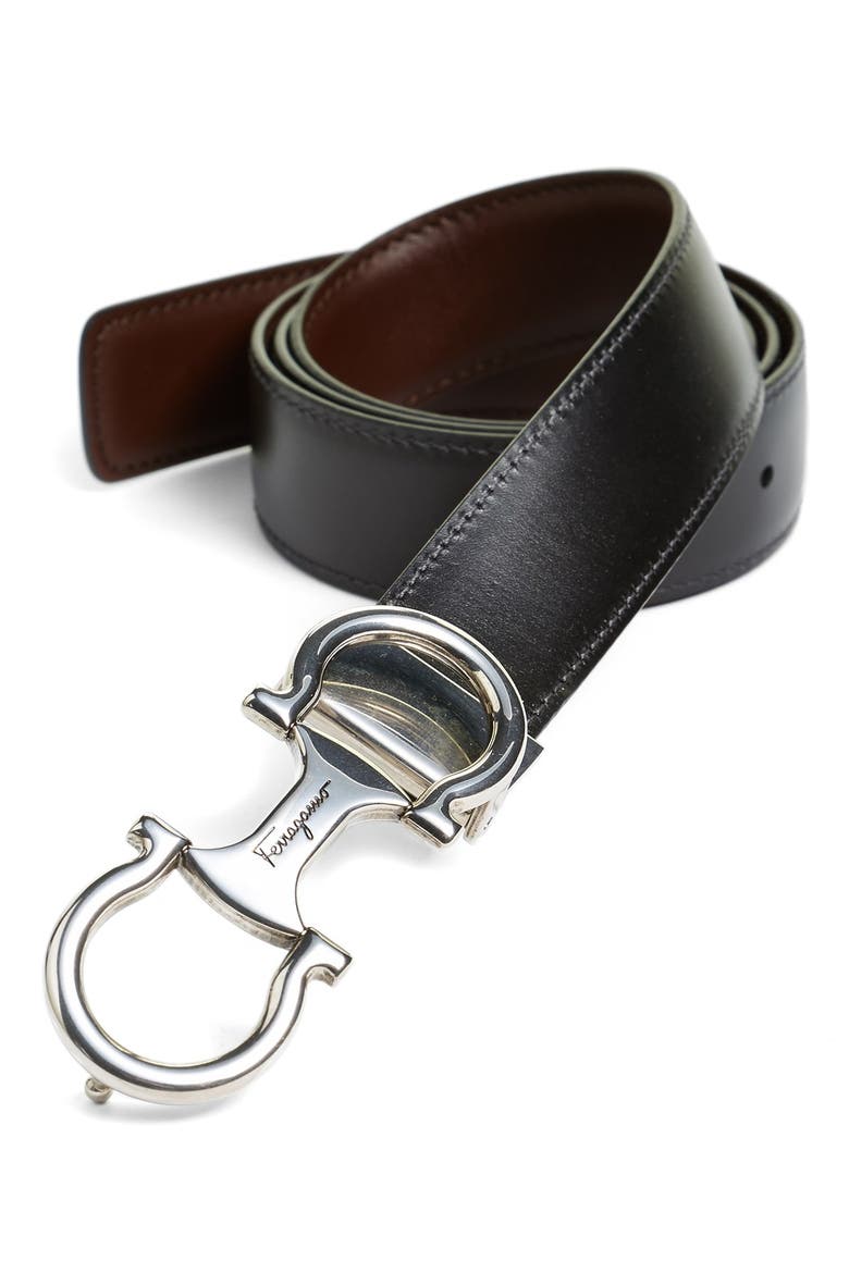 Salvatore Ferragamo Reversible Belt, Main, color, HICKORY/ NERO
