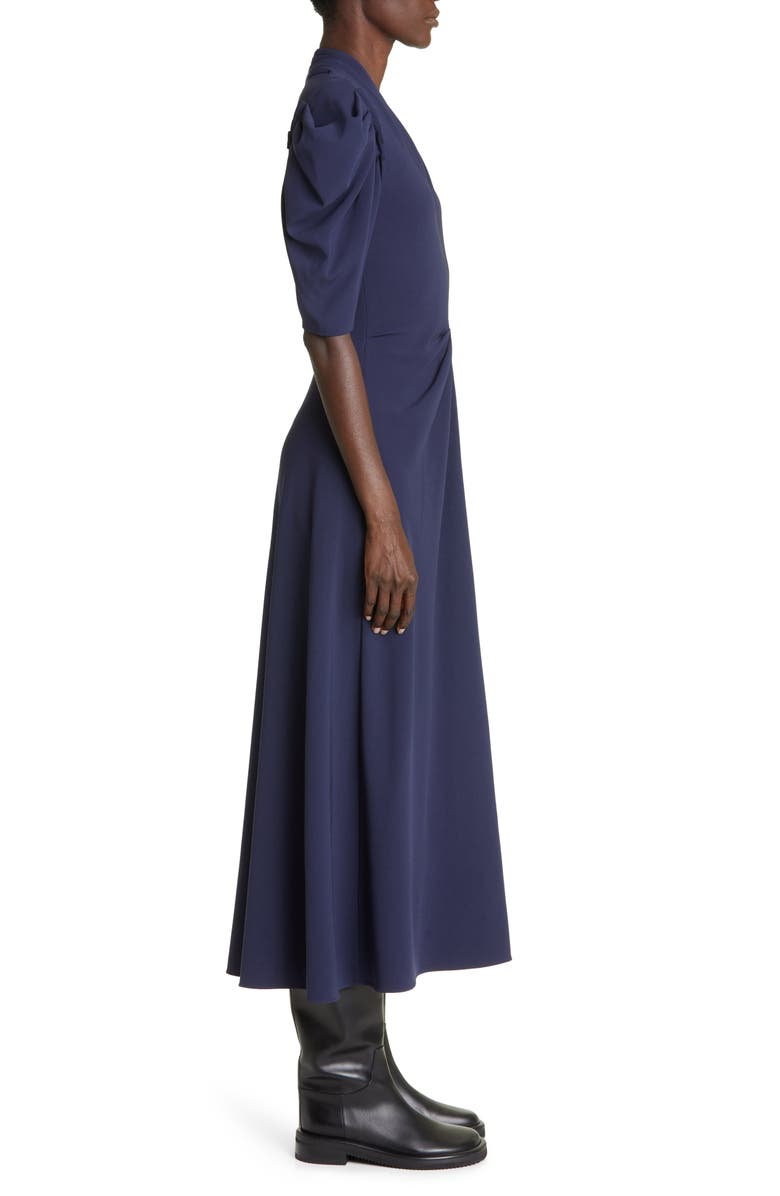 Proenza Schouler Deep V-Neck Crepe Midi Dress, Alternate, color, 