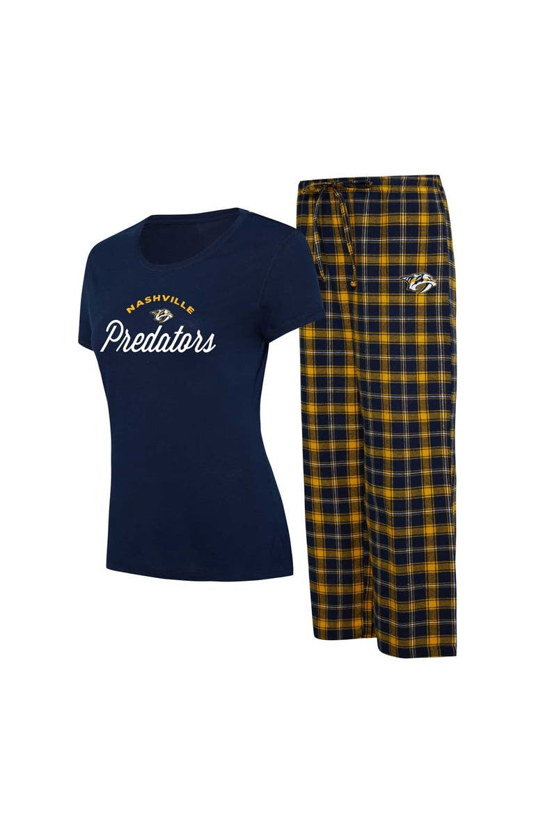 CONCEPTS SPORT Women's Concepts Sport Navy/Gold Nashville Predators Arctic T-Shirt & Pajama Pants Sleep Set, Main, color, Navy
