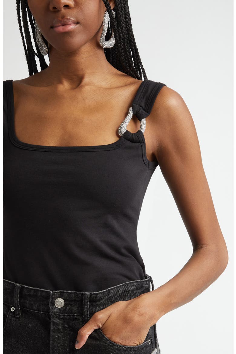 Crystal Link Tank Top, Alternate, color, BLACK