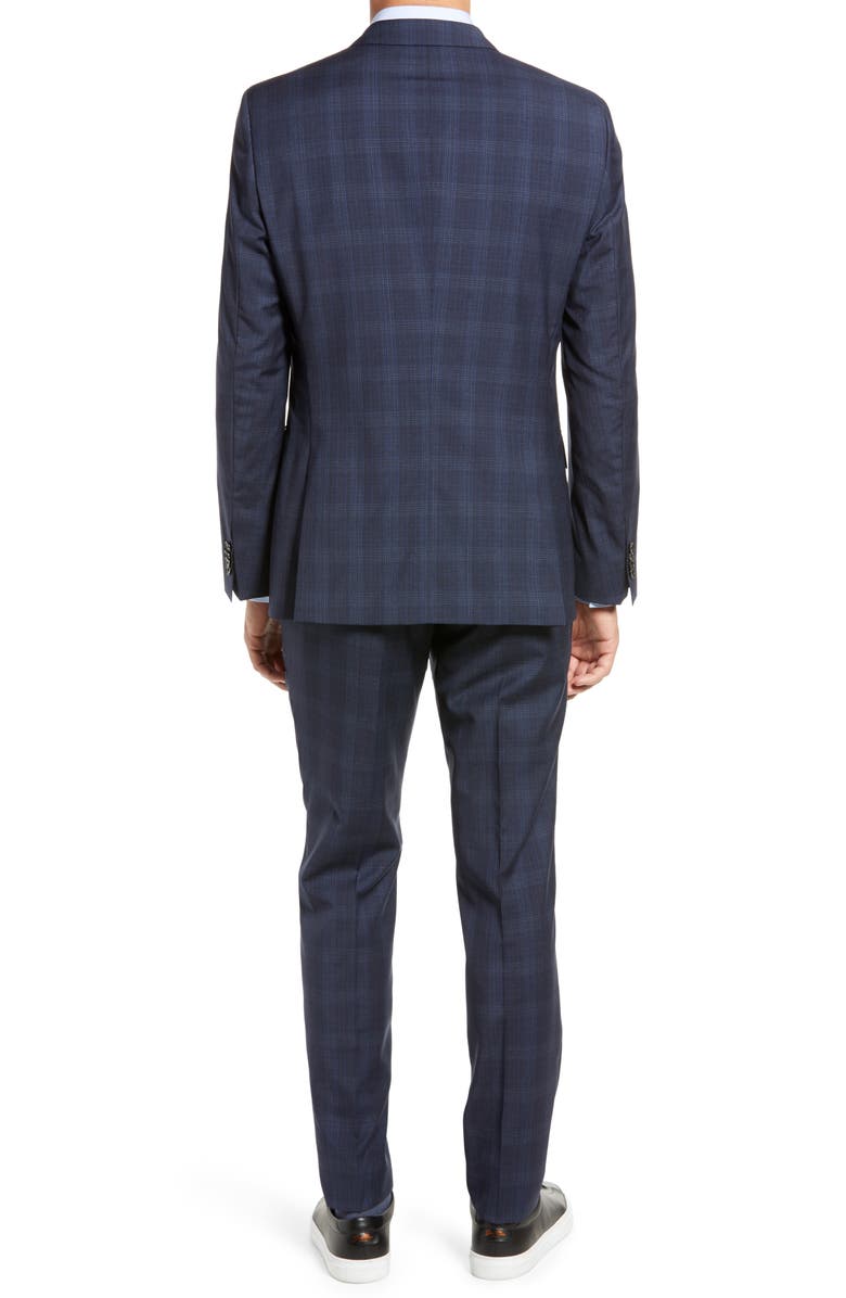 BOSS Huge/Genius Slim Fit Plaid Wool Suit, Alternate, color, 