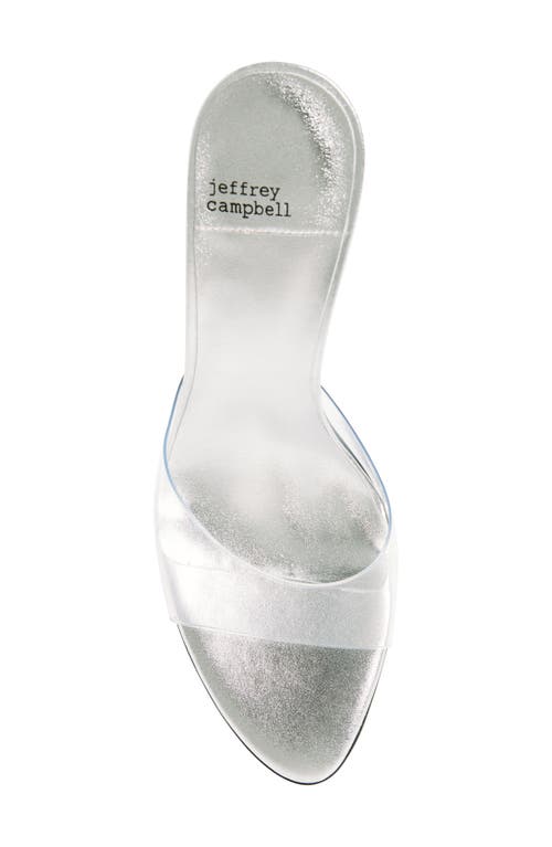 Jeffrey Campbell Agent Slide Sandal In Clear Silver