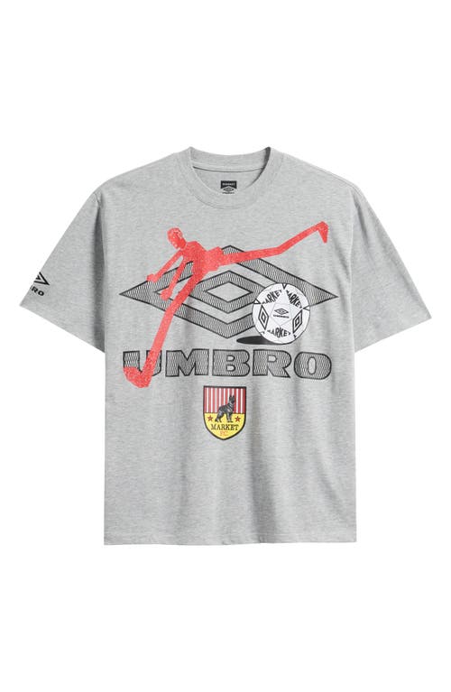 Market Running Man Graphic T-shirt In Gray