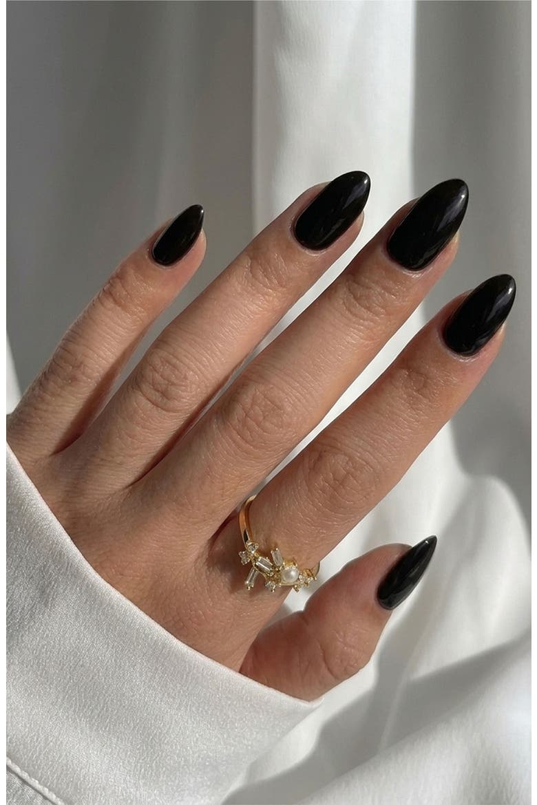Black Almond Press-On Nails, Alternate, color, Black