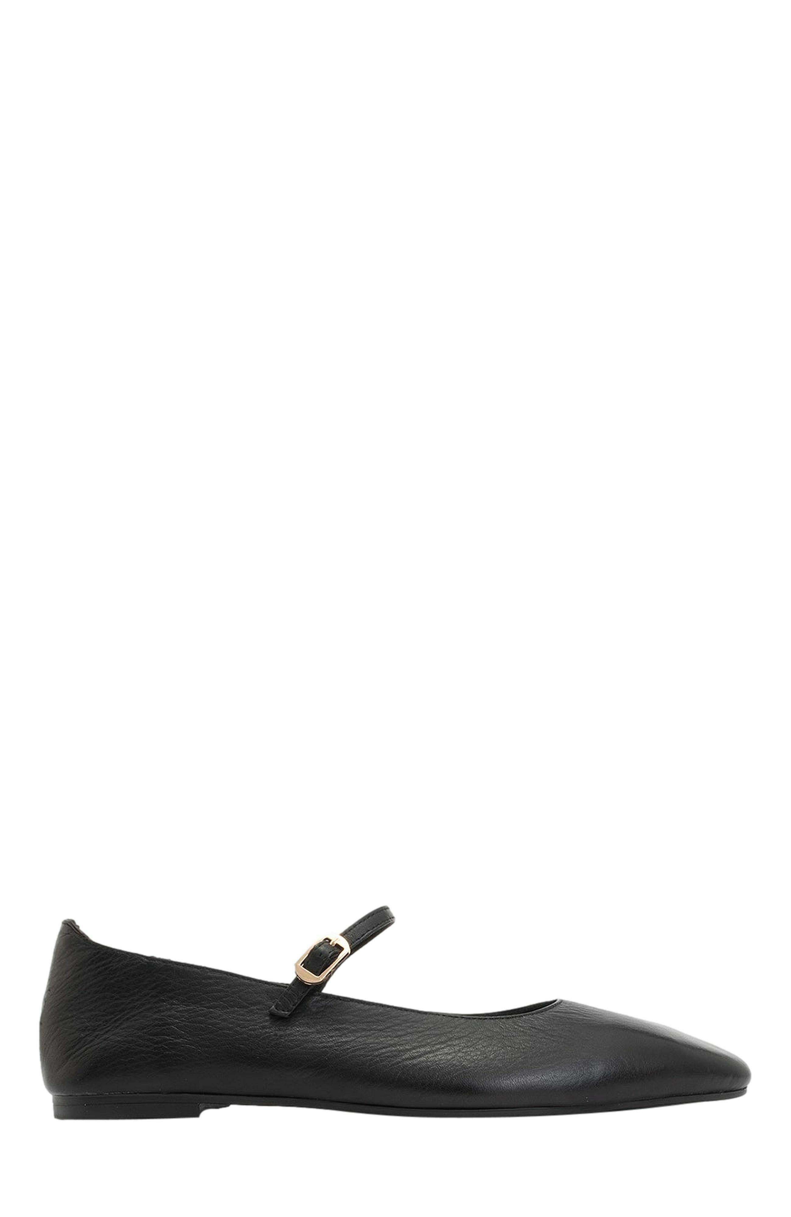 Forever 
Always Shoes Lara Leather Mary Jane Flats, Alternate, color, Black Leather