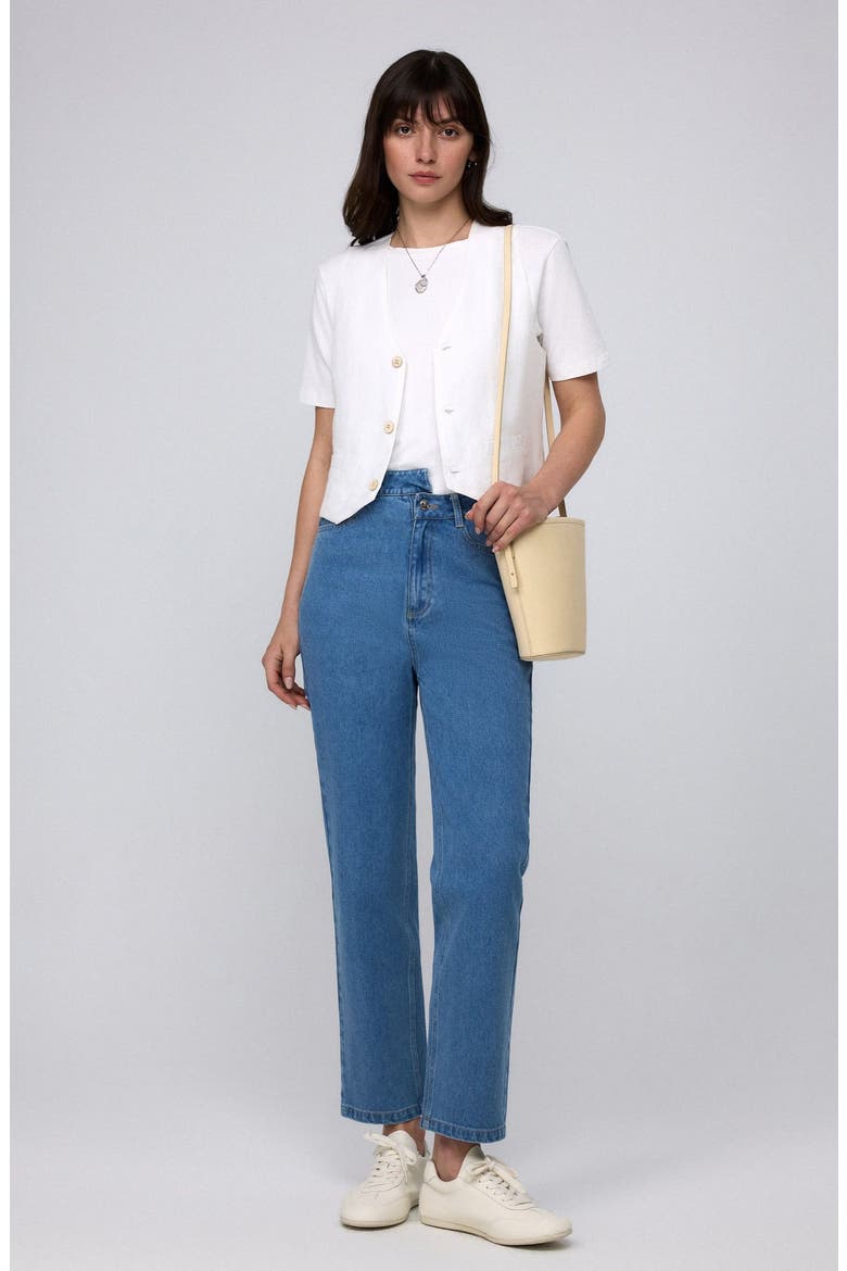 Denim Atelier Crossover Jeans, Alternate, color, Light Blue Denim