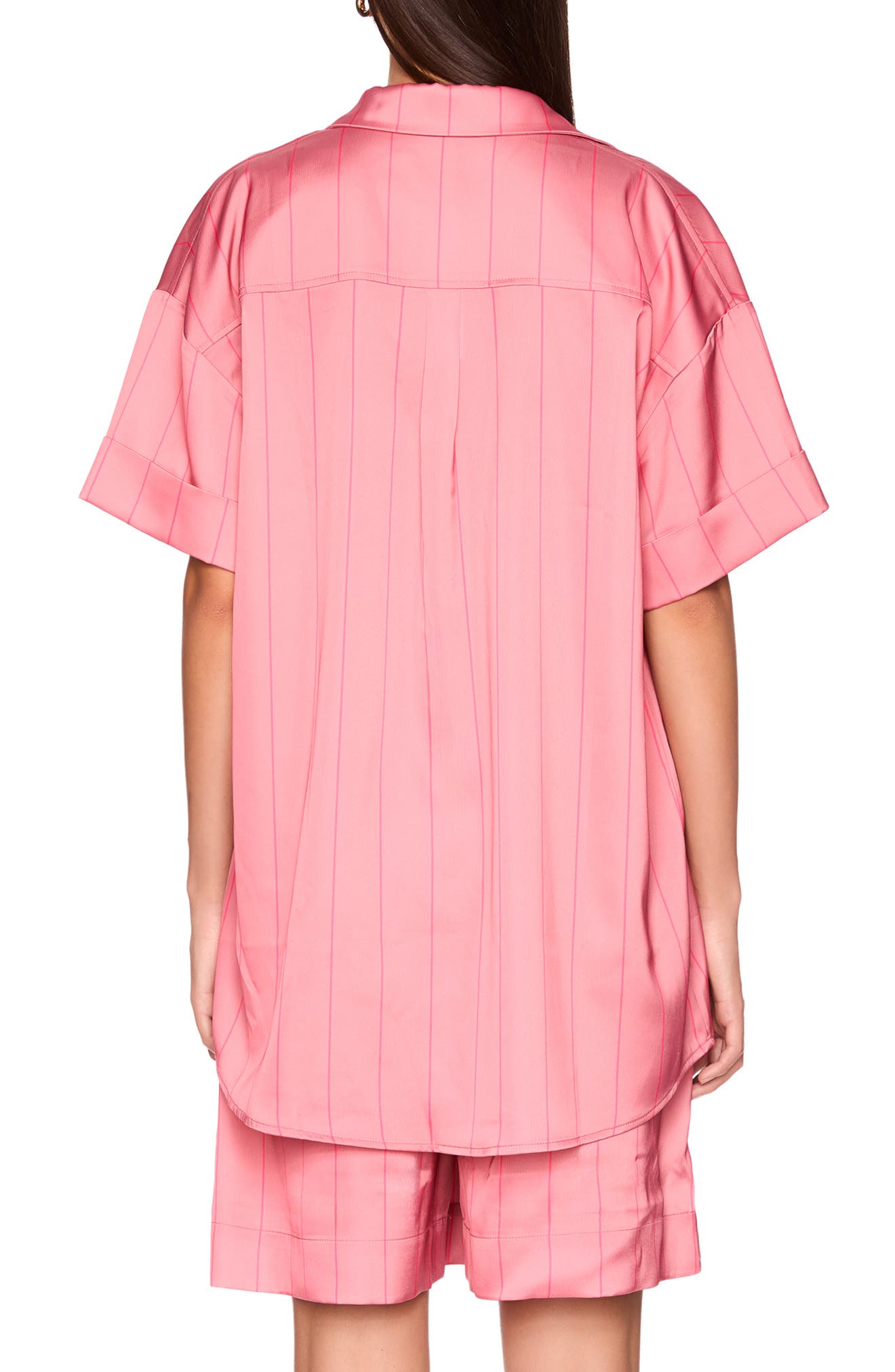 Oversize Stripe Button-Up Shirt - image 4