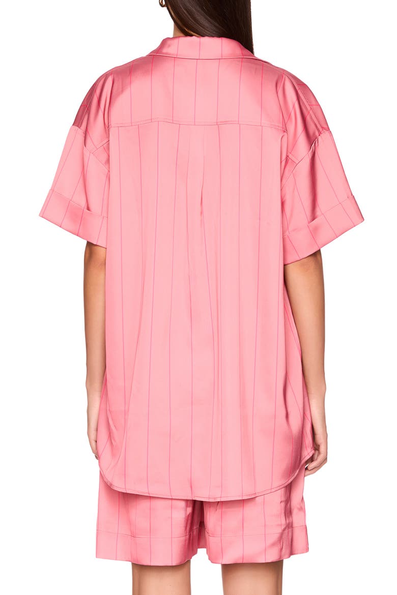 Oversize Stripe Button-Up Shirt, Alternate, color, ROSA