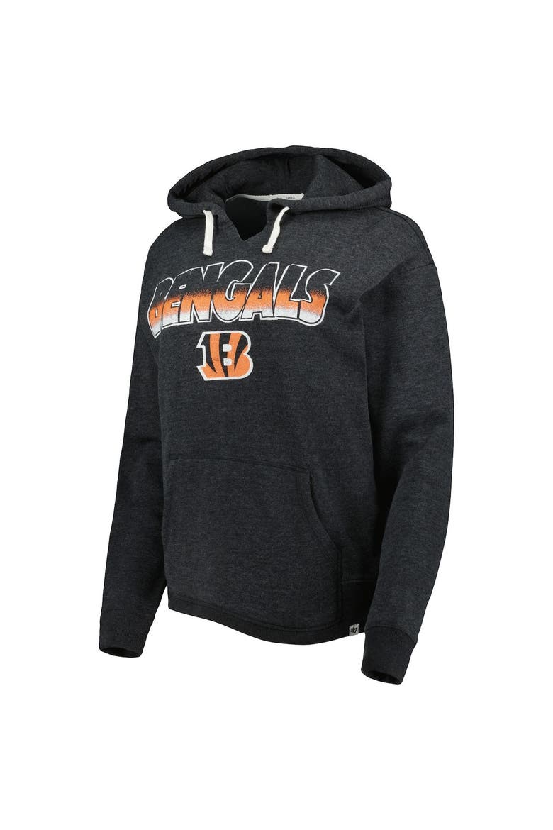 Women's '47 Black Cincinnati Bengals Color Rise Kennedy Pullover Hoodie, Alternate, color, Black