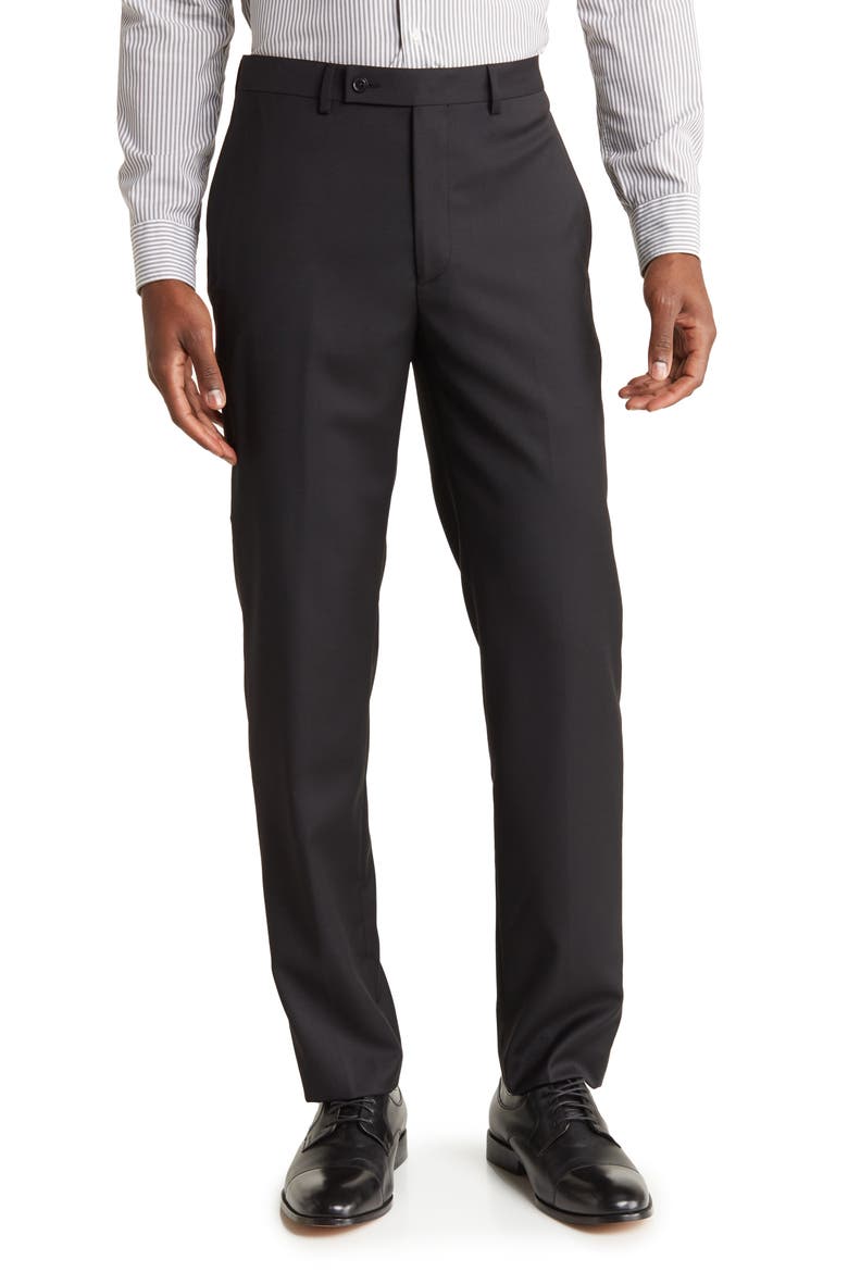 Black Slim Stretch Suit Pants, Main, color, BLACK