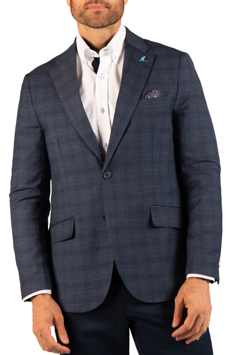 Plaid Sport Coat, Main, color, CHARCOAL
