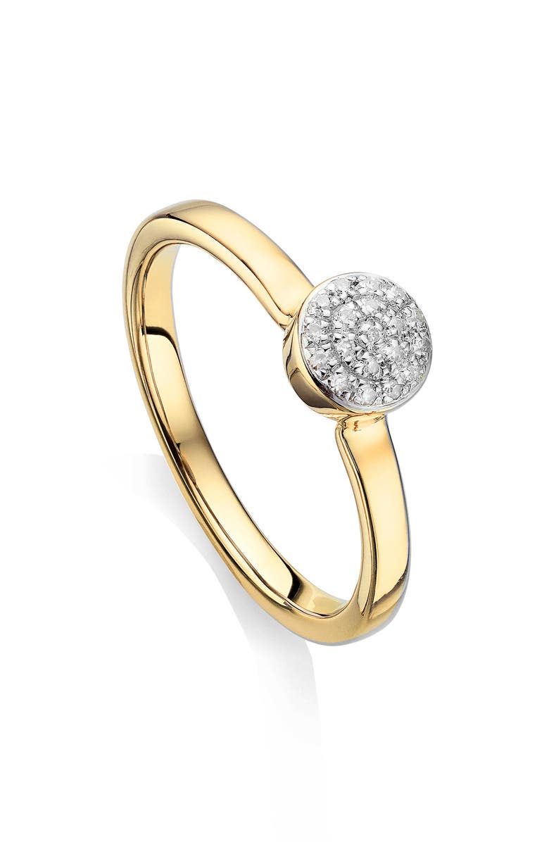 Monica Vinader Fiji Mini Diamond Button Stack Ring, Main, color, 