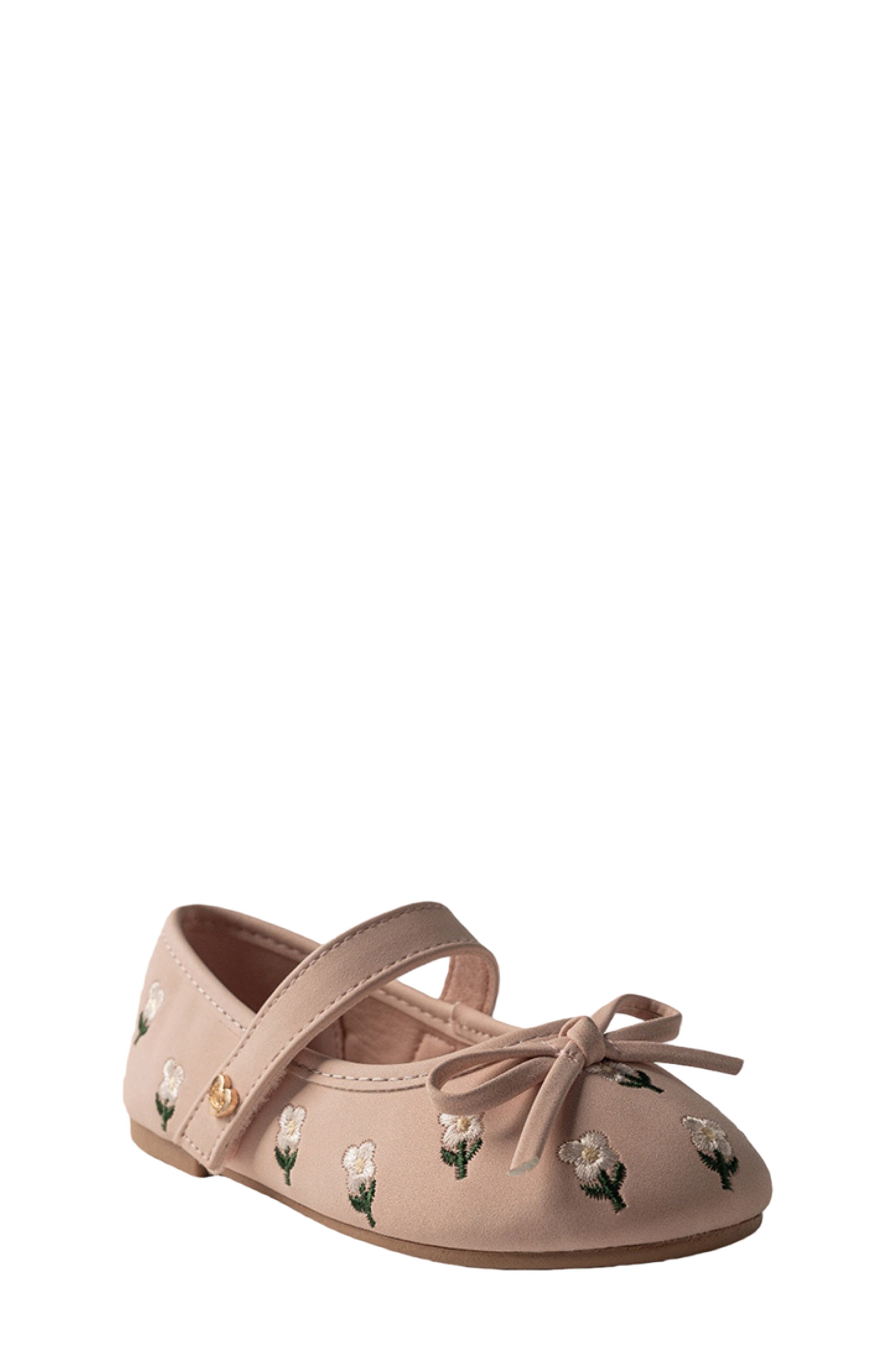 Kids' Floral Embroidered Mary Jane Flat