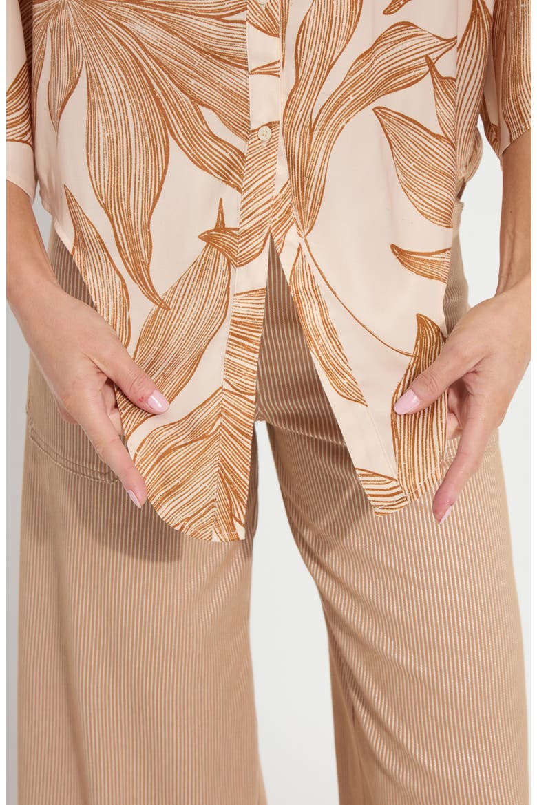 Nilza Tie Hem Satin Shirt, Alternate, color, SOL DE SAL