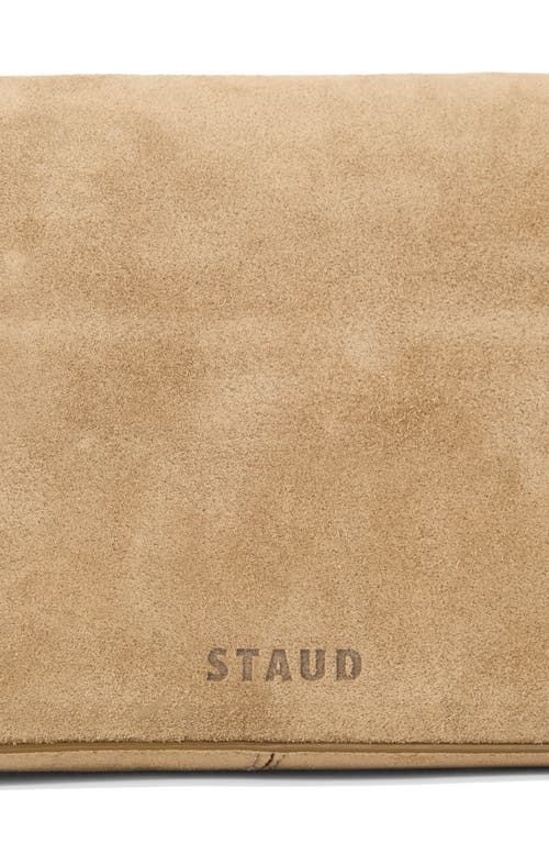 Staud Harlow Suede Shoulder Bag In Sand