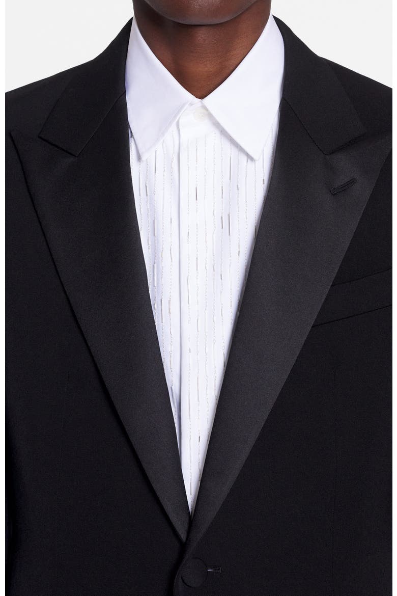 SATIN COLLAR TUXEDO JACKET, Alternate, color, BLACK