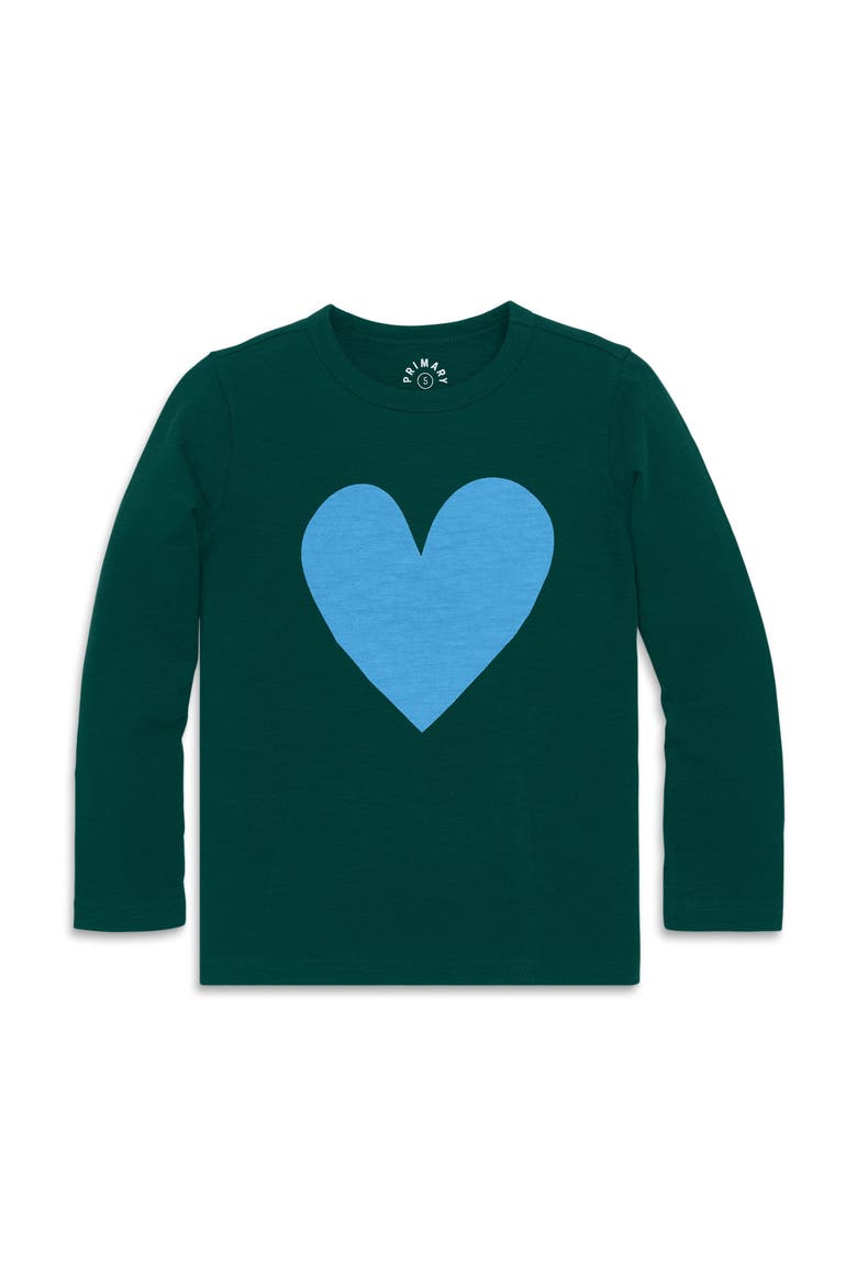 Kids Long Sleeve Heart Tee, Main, color, Ivy