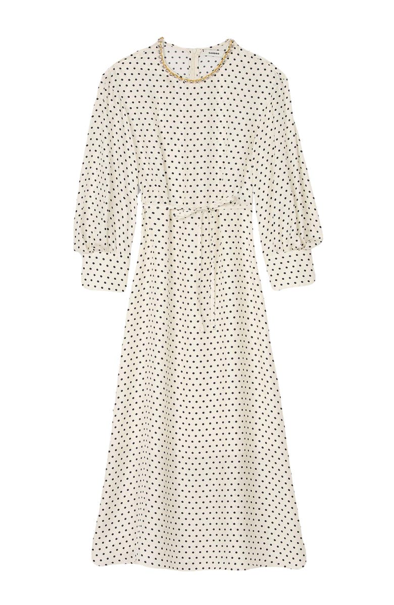 SANDRO Polka dot maxi dress, Alternate, color, 