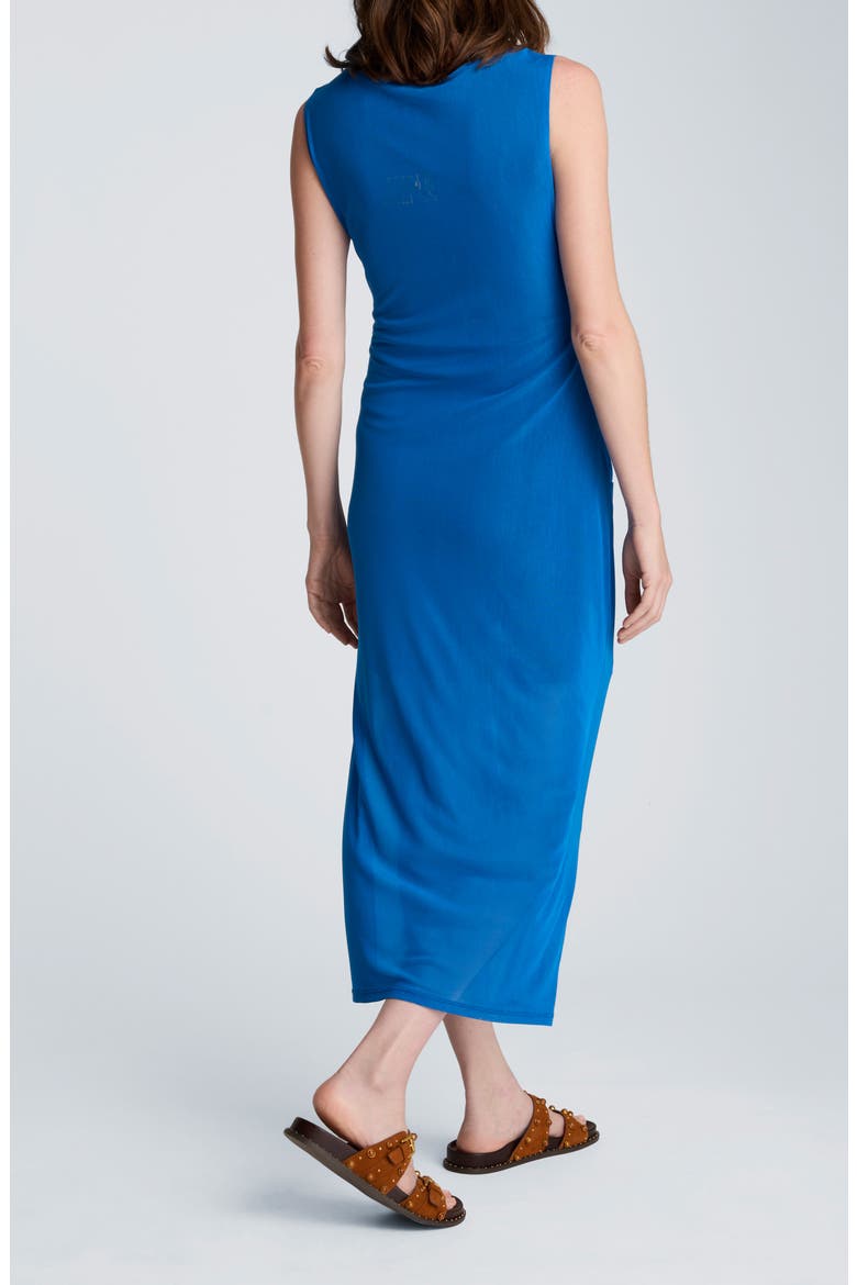 Ruched Sleeveless Midi Dress, Alternate, color, JEWEL BLUE