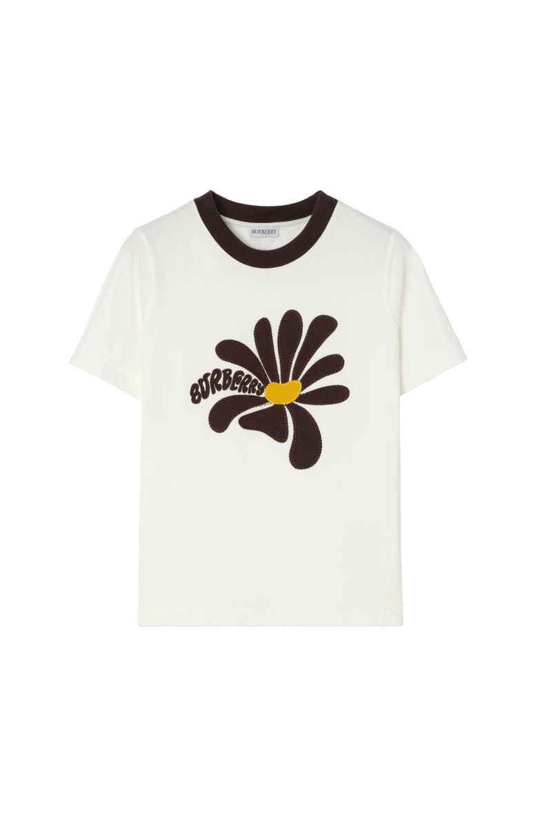 Burberry Daisy Cotton T-shirt, Alternate, color, Chalk White