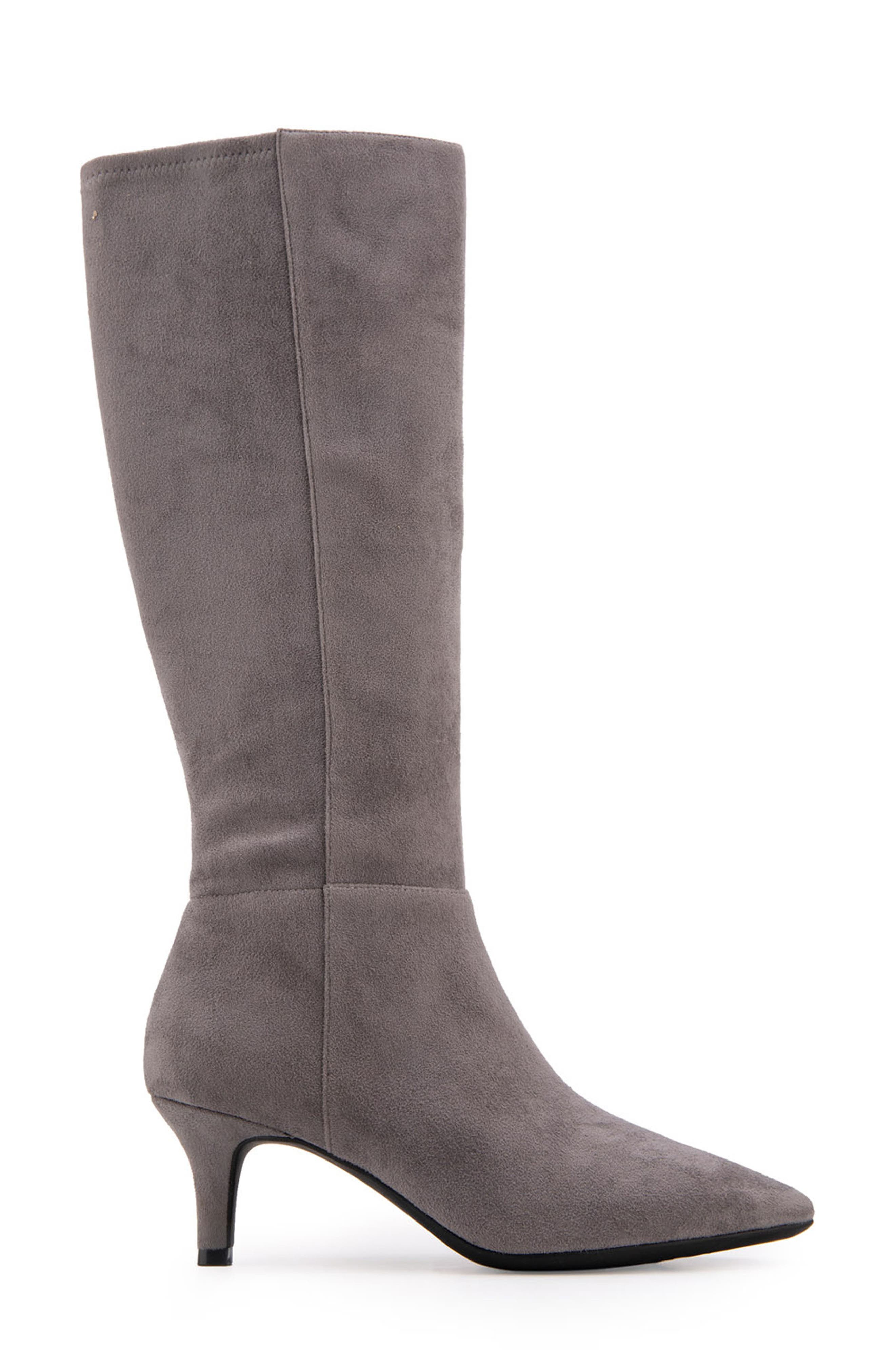 Aerosoles Epic Stretch Kitten Heel Tall Boot, Alternate, color, Thunder Grey Faux Suede