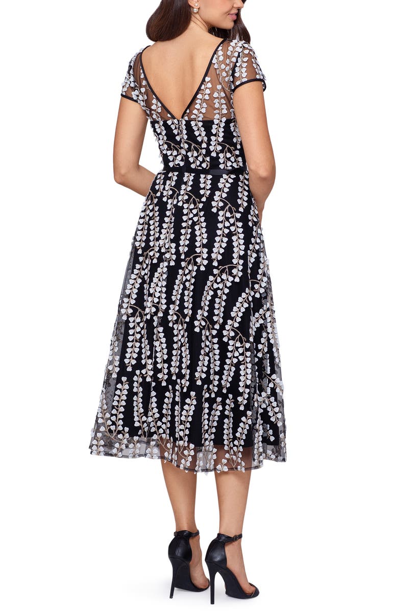 Xscape Evenings Xscape Embroidered Cap Sleeve Dress, Alternate, color,