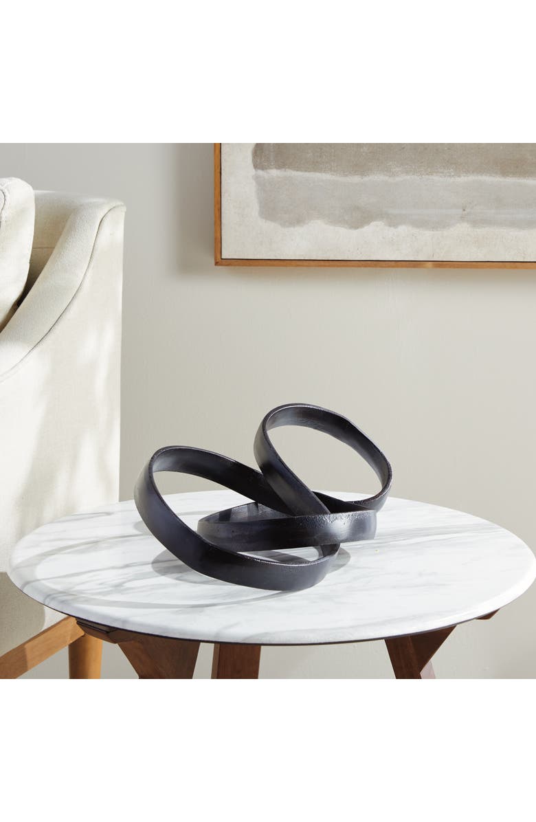 Napa Home & Garden Canute Cast Aluminum Modern Abstract Sculptural Figurine 10" x 16.5", Alternate, color, Black