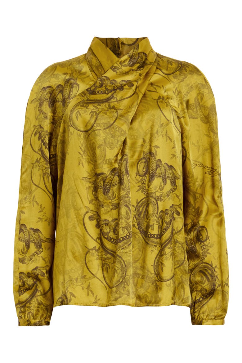 Zola Long Sleeve Satin Top, Alternate, color, HELENA GOLD YELLOW