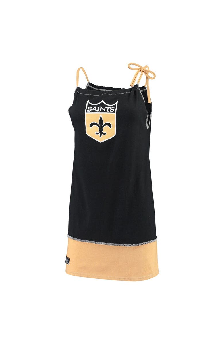 REFRIED APPAREL Women's Refried Apparel Black New Orleans Saints Sustainable Vintage Tank Dress, Main, color,