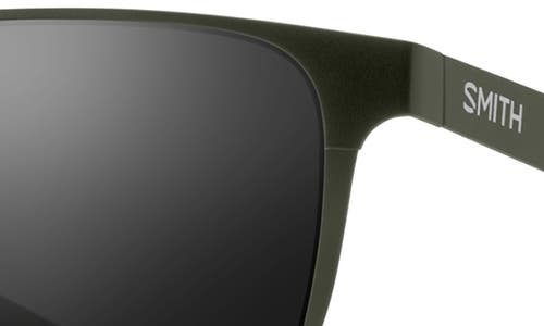 Smith Lowdown 54mm Chromapop™ Polarized Square Sunglasses In Matte Moss/chromapop Black