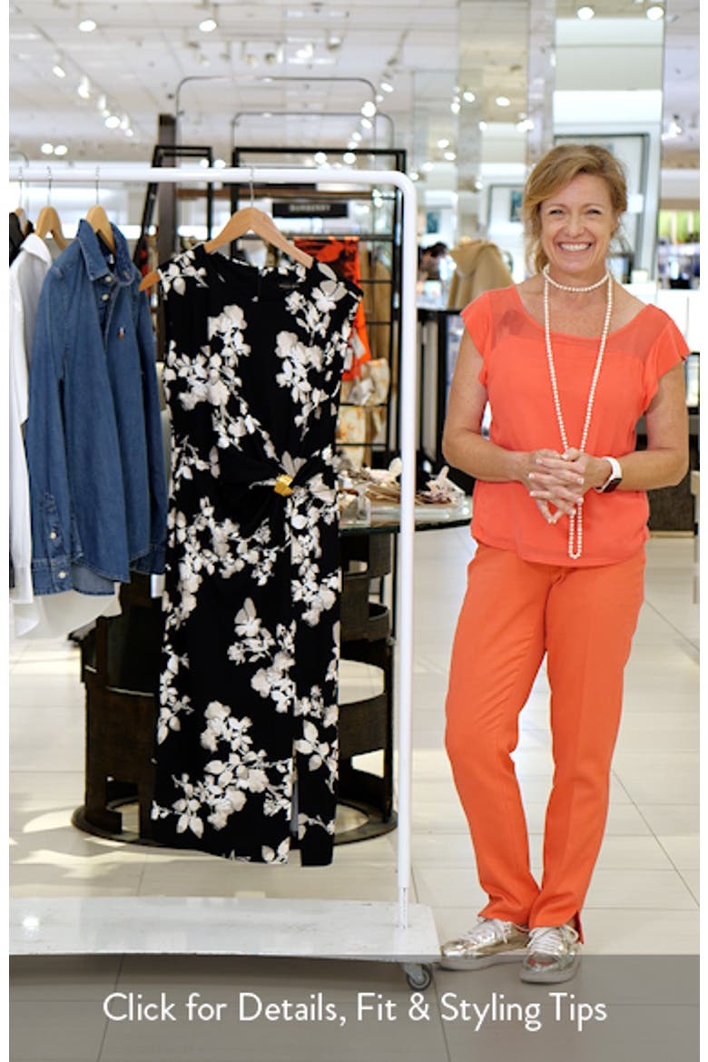 Floral Side Ruched Sheath Dress video