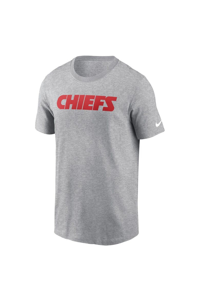 Men's Nike Heather Gray Kansas City Chiefs Primetime Wordmark Essential T-Shirt, Alternate, color, Heather Gray