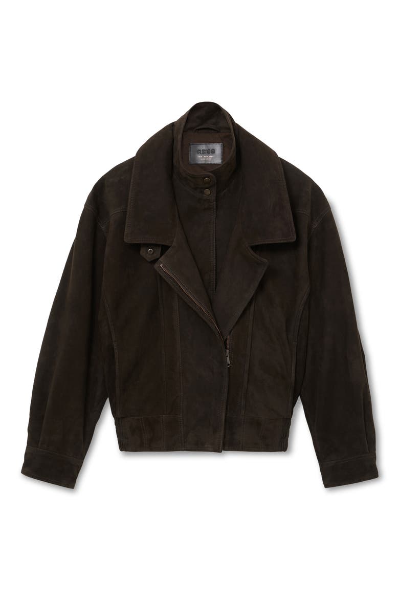 Double Layered Suede Jacket, Alternate, color, COFFEE BROWN