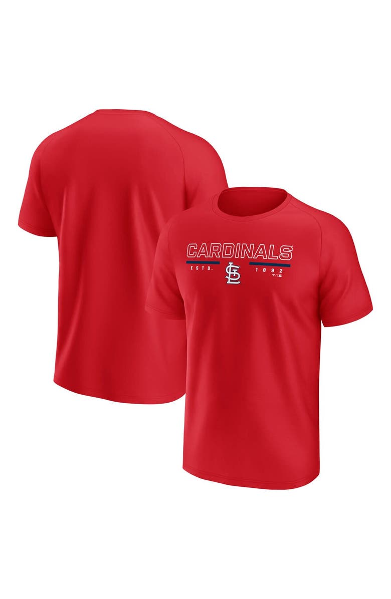 FANATICS Men's Fanatics  Red St. Louis Cardinals Raglan T-Shirt, Main, color, 