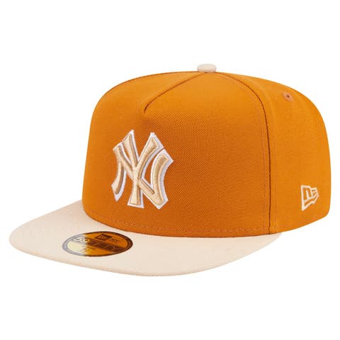 Men's New Era Orange/Light Beige New York Yankees Two-Tone Color Pack A-Frame 59FIFTY Fitted Hat