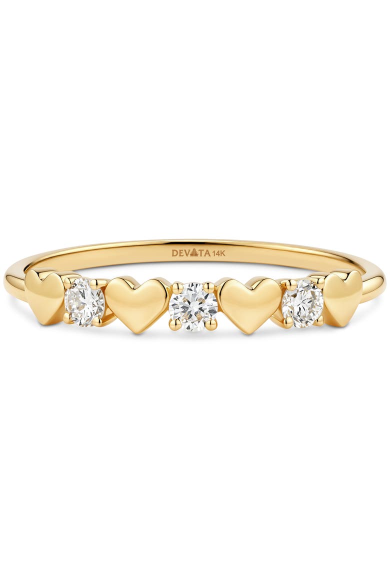 Heart Lab Grown Diamond Ring in 14K Gold, Main, color, Yellow Gold