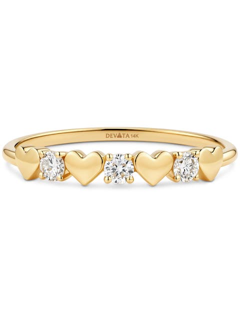 Heart Lab Grown Diamond Ring in 14K Gold