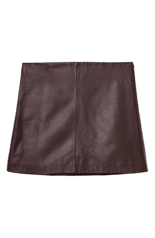 Allsaints Renai Leather Miniskirt In Burgundy
