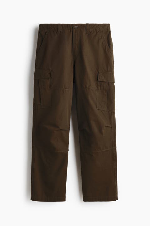 Relaxed Fit Cotton Cargo Trousers