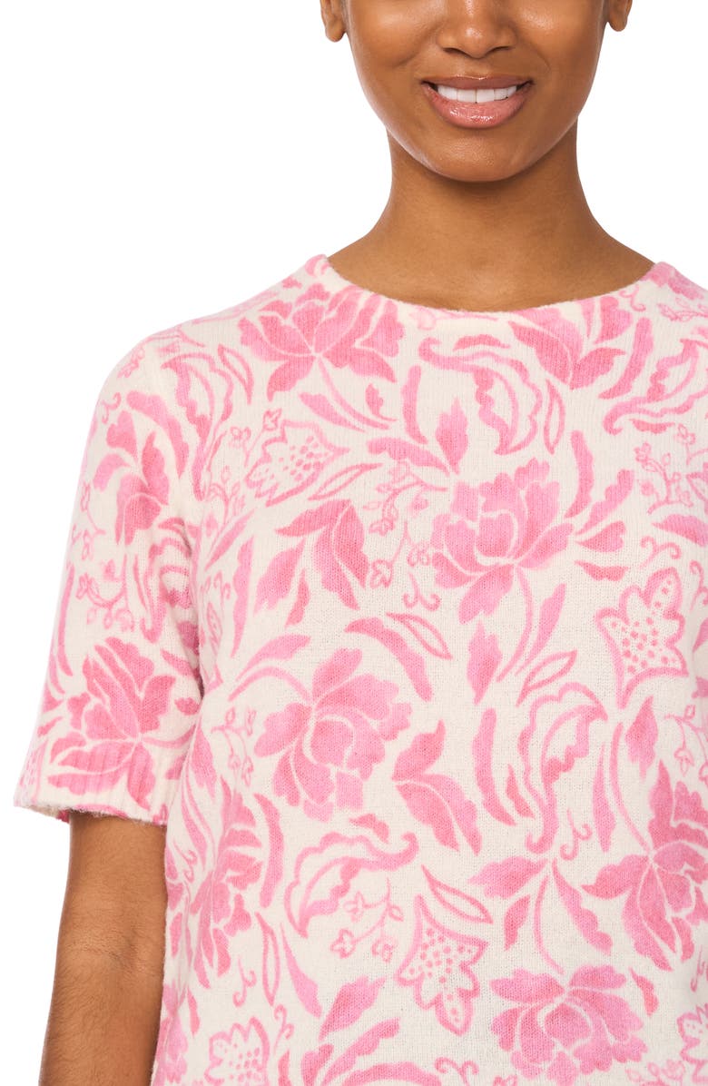 CeCe Floral Short Sleeve Sweater, Alternate, color, 