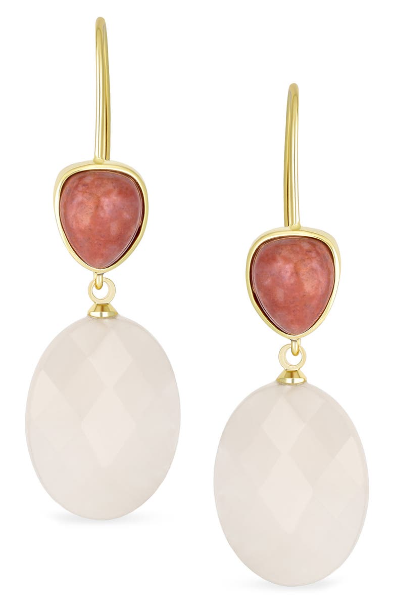 BLING JEWELRY Gemstone Drop Earrings, Main, color, Pink