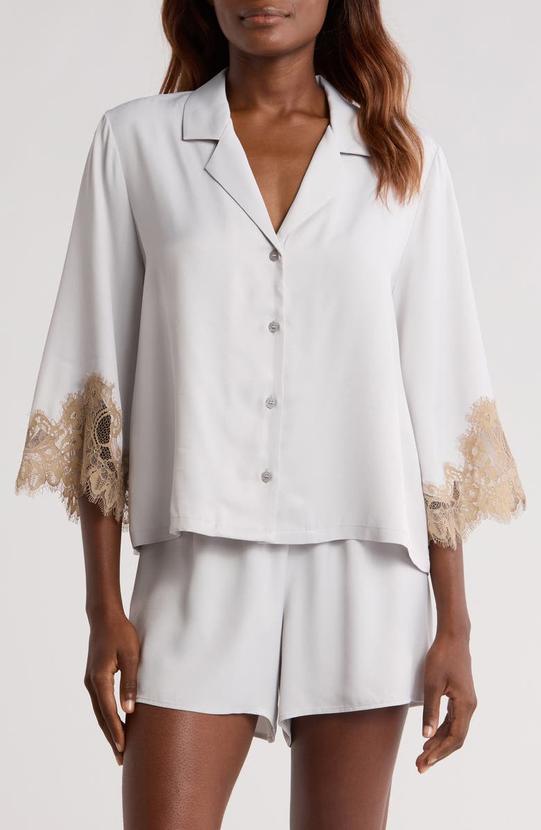 Nordstrom Midnight Lace Shortie Pajamas, Main, color, Grey Vapor