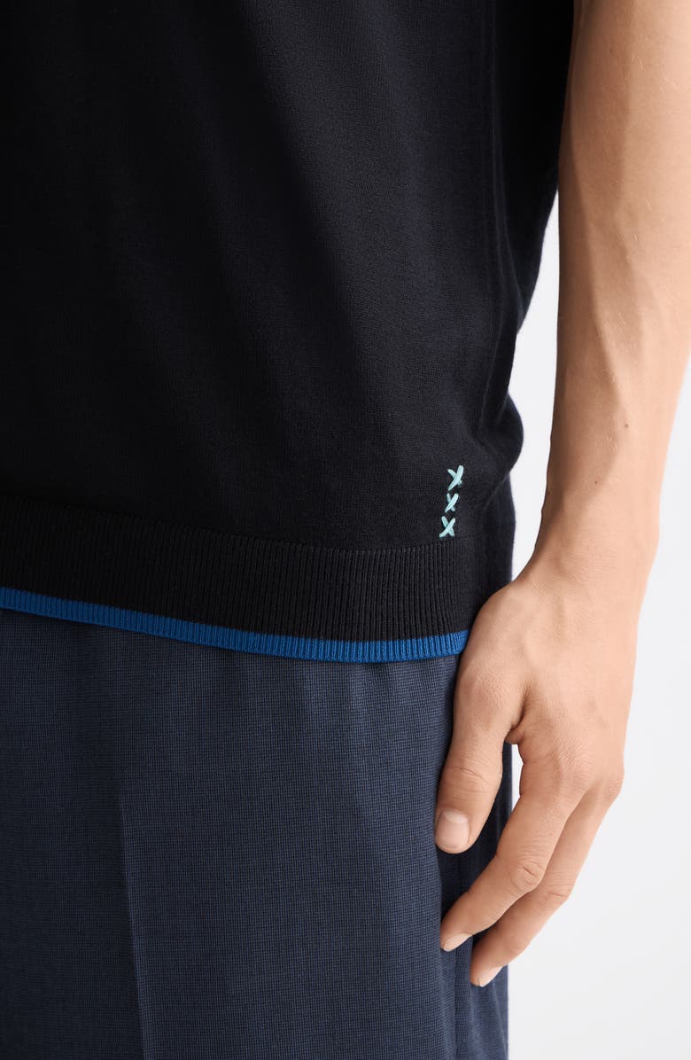 Scotch & Soda Relaxed Fit Short Sleeve Crewnneck Sweater, Alternate, color, Meteorite