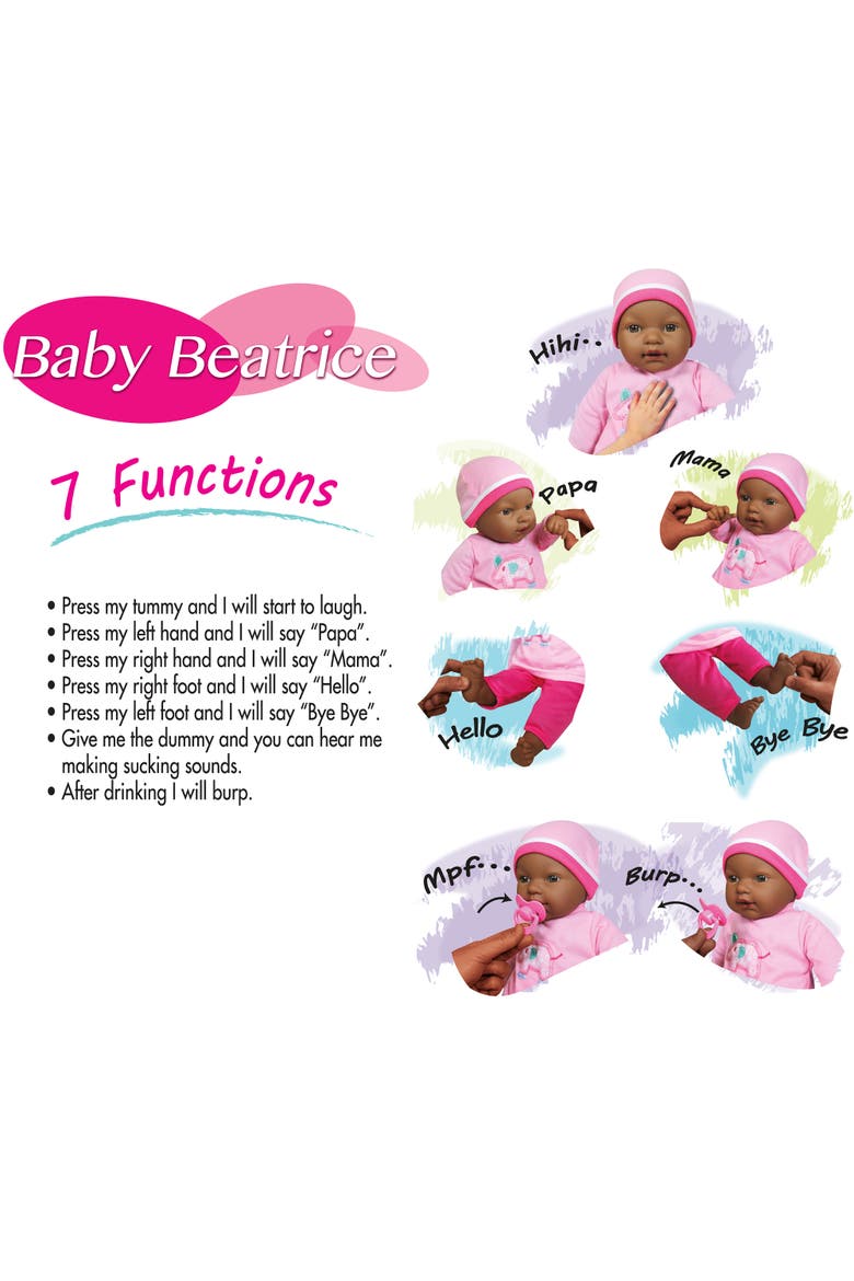 16 Inch Interactive African American Baby Doll, Hot Pink Elephant Outfit, Alternate, color, Multicolored