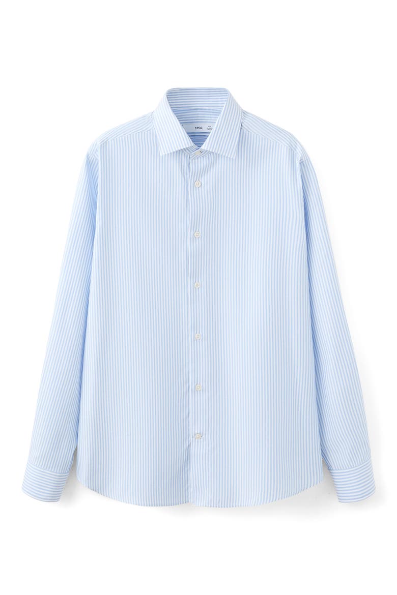 Slim Fit Stripe Cotton Button-Up Shirt, Alternate, color, BLUE