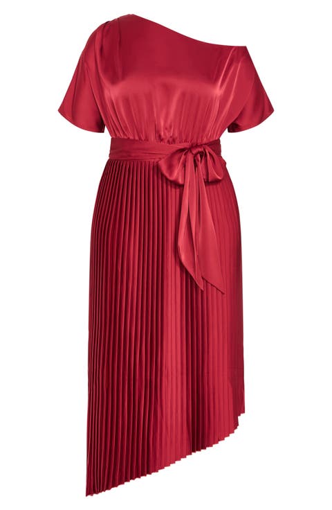 Payton Pleated One-Shoulder Maxi Dress