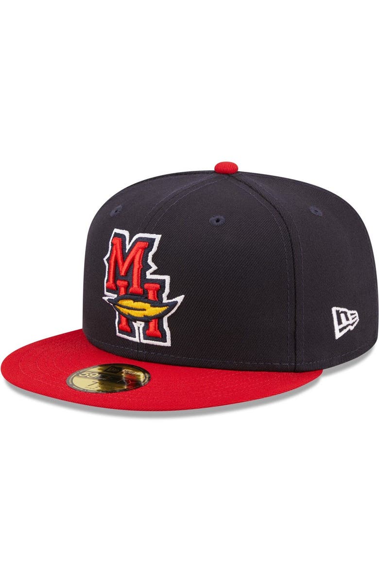 New Era Men's New Era Navy Toledo Mud Hens Authentic Collection 59FIFTY Fitted Hat, Main, color,