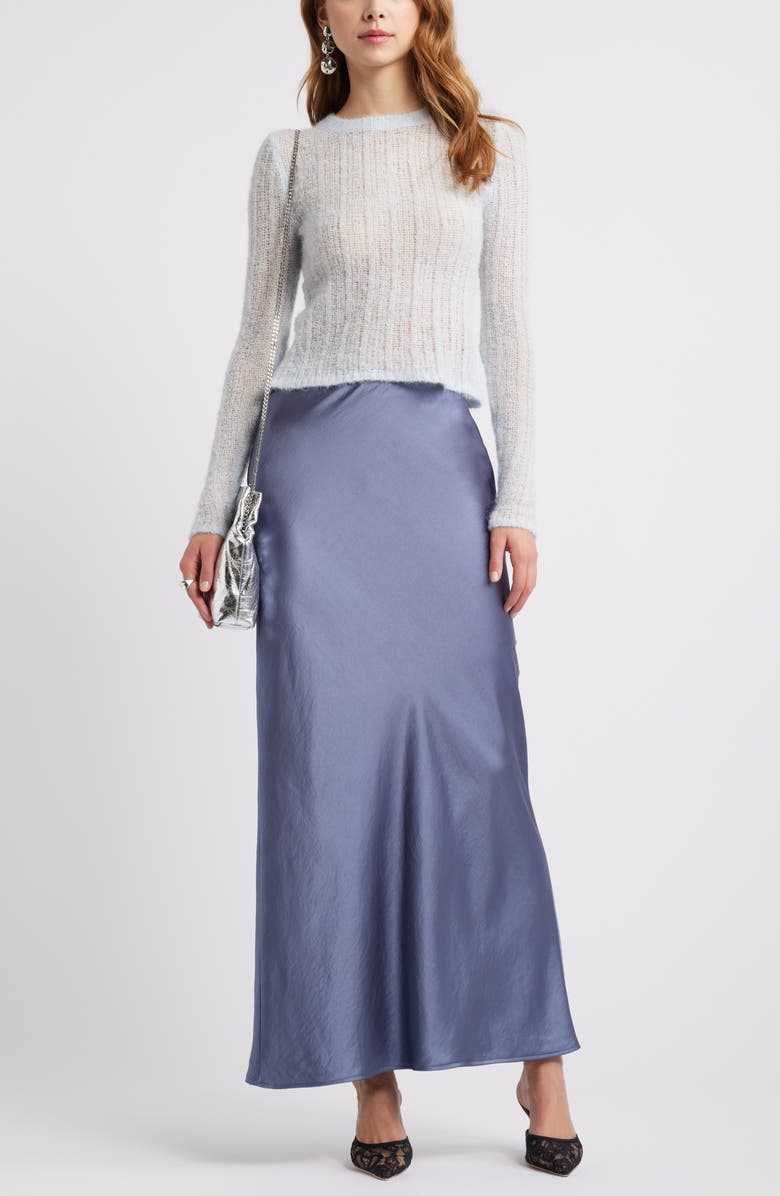 Open Edit Open Knit Fitted Sweater, Alternate, color, Blue Air