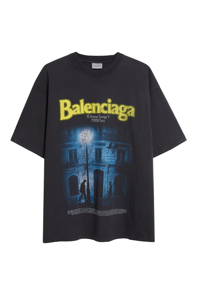 The Address Distressed Cotton Jersey Graphic T-Shirt, Alternate, color, 1041 FADED WASHED BLACK