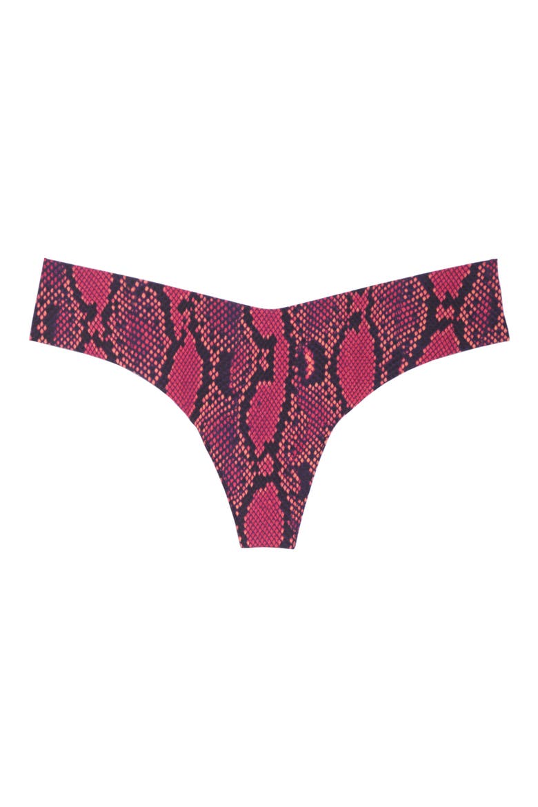 Print Microfiber Thong, Alternate, color, PINK MAMBA